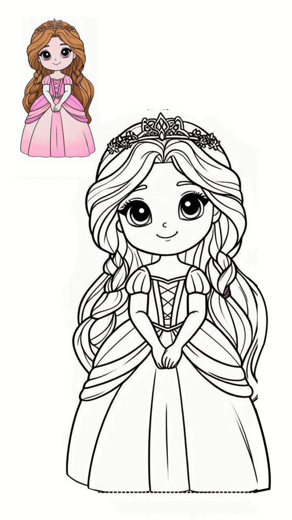 cute-rapunzel-coloring-page-printable