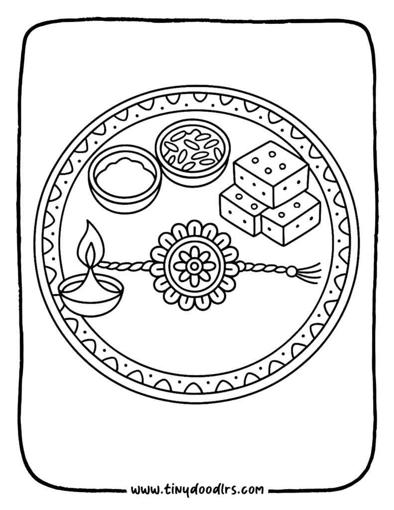 Cartoon-style brother and sister Rakshabandhan drawing for kids