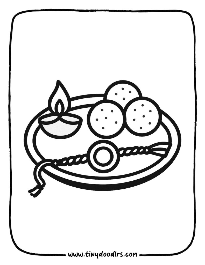 Printable brother and sister Rakshabandhan drawing outline for coloring
