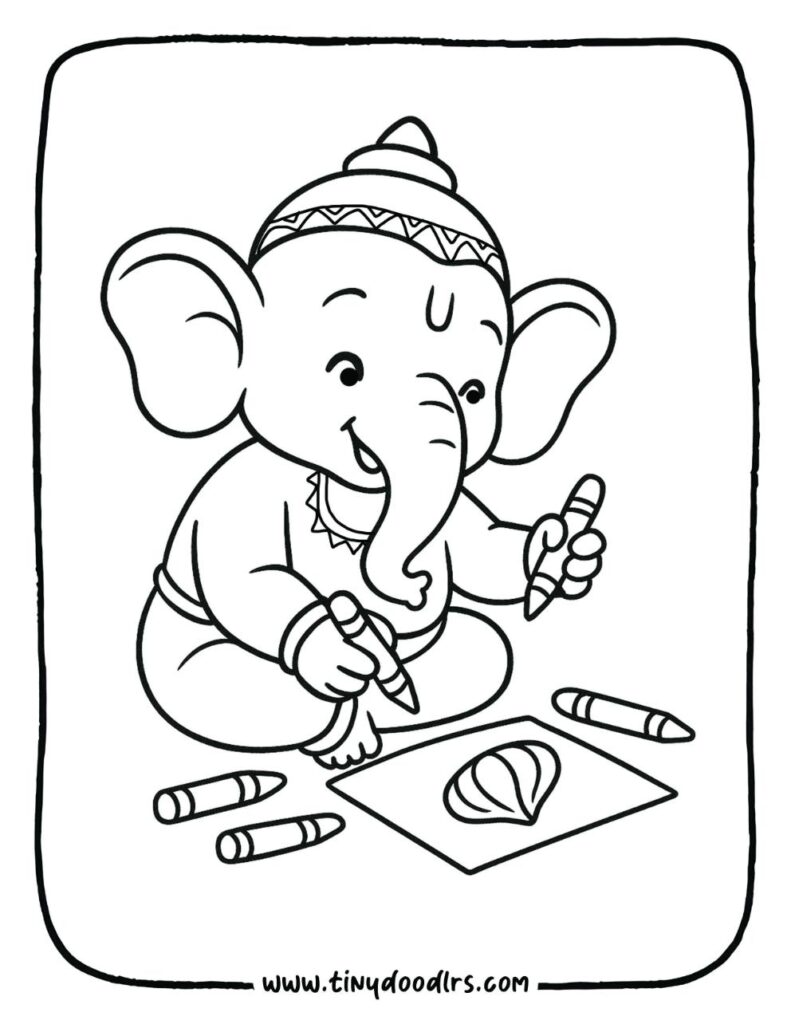 cute ganesh drawing