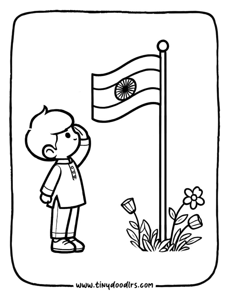Easy India Independence Day drawing with balloons for kids