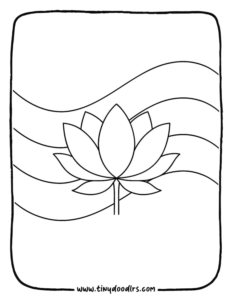 Easy India national flower drawing