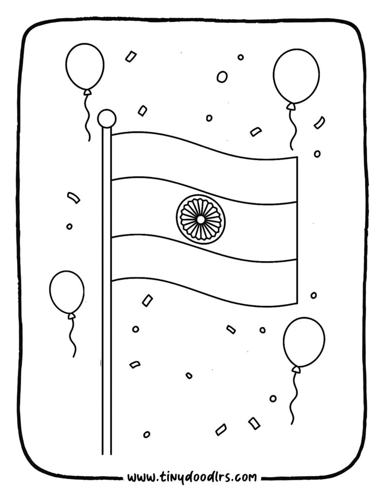 Tricolor India flag sketch
