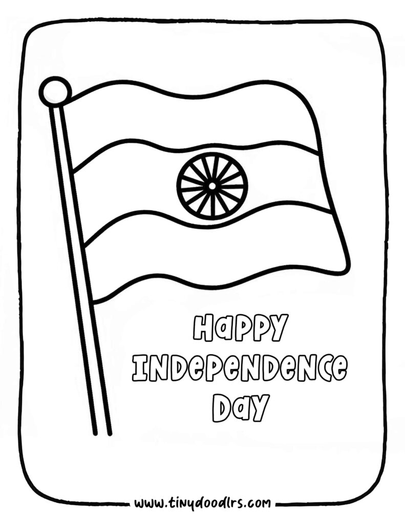 Happy Independence Day coloring sheet