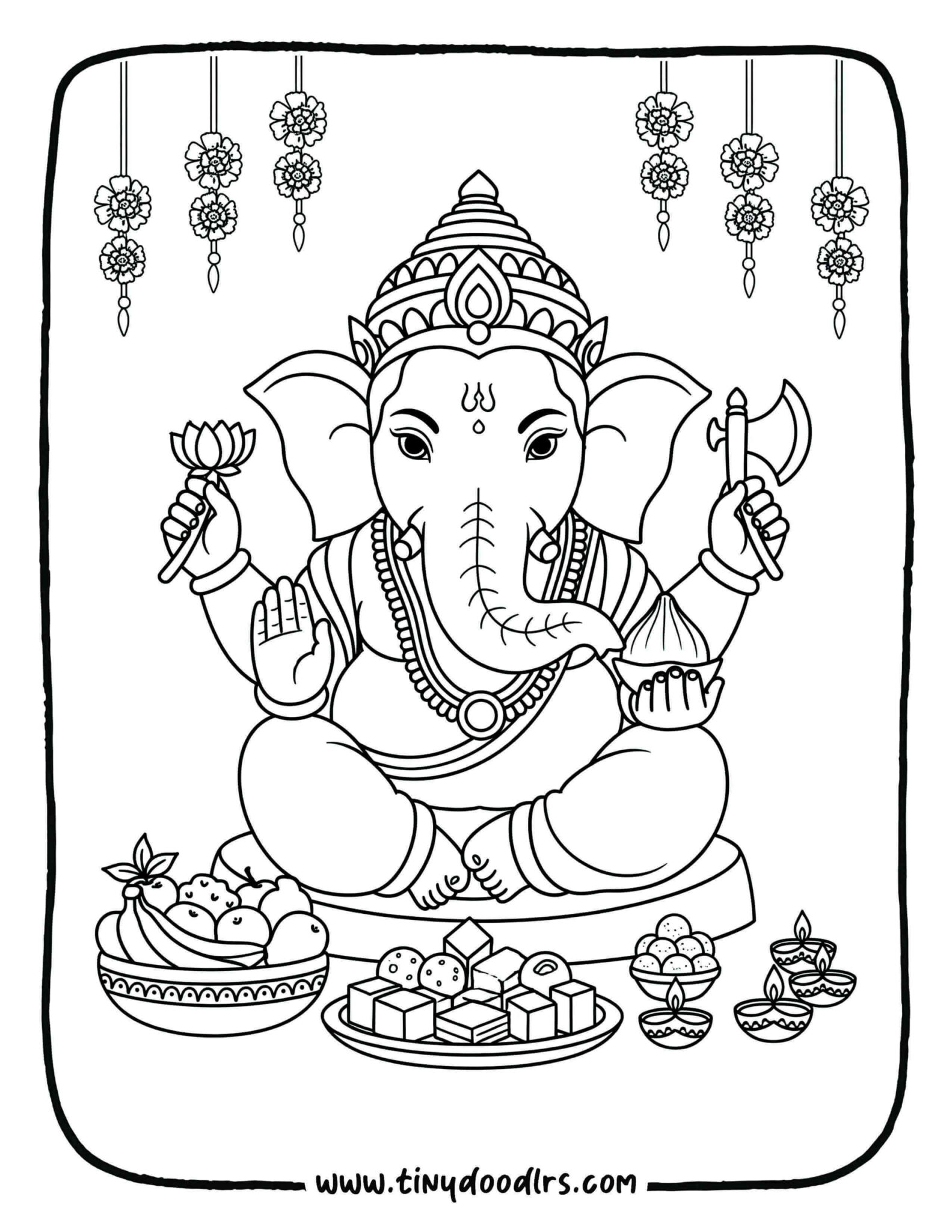 10+ Free And Easy Ganpati Bappa Drawing & Coloring Pages