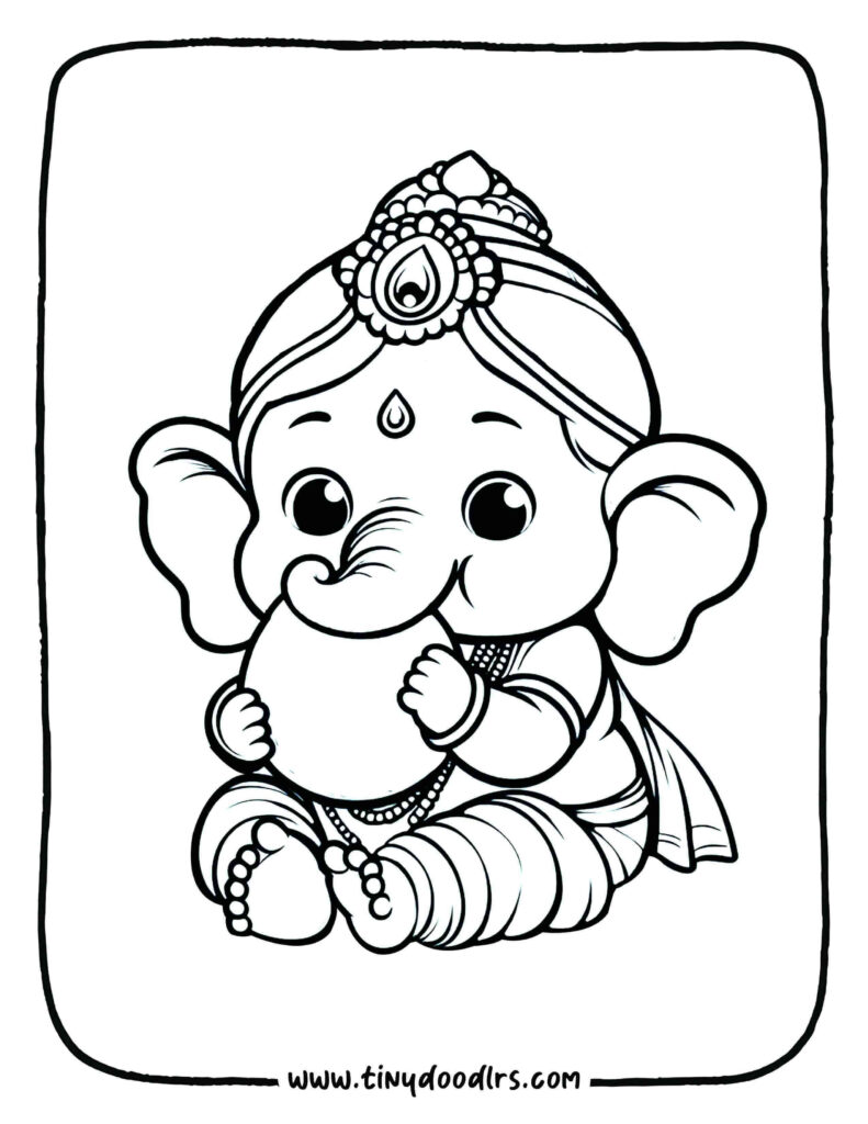 Beautiful Ganesh drawing easy and colourful