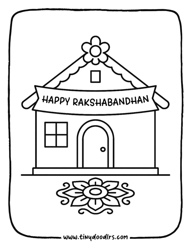 Traditional brother and sister Rakshabandhan drawing for kids activity