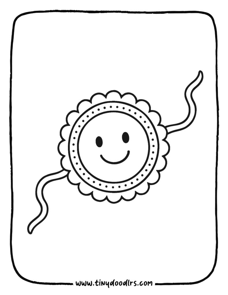Cute little brother and sister Rakshabandhan drawing outline for beginners
