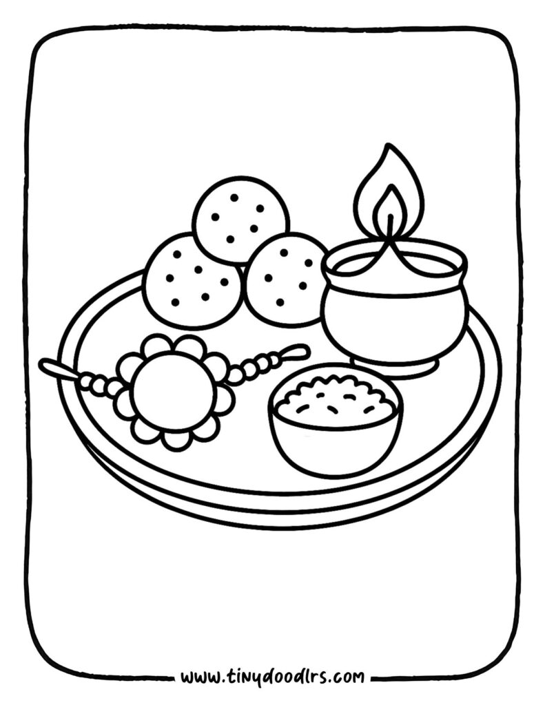 Happy Rakhi festival brother and sister Rakshabandhan drawing coloring sheet