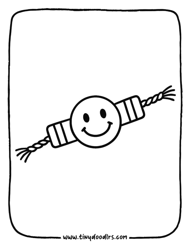 Easy brother and sister Rakshabandhan drawing with thali for coloring