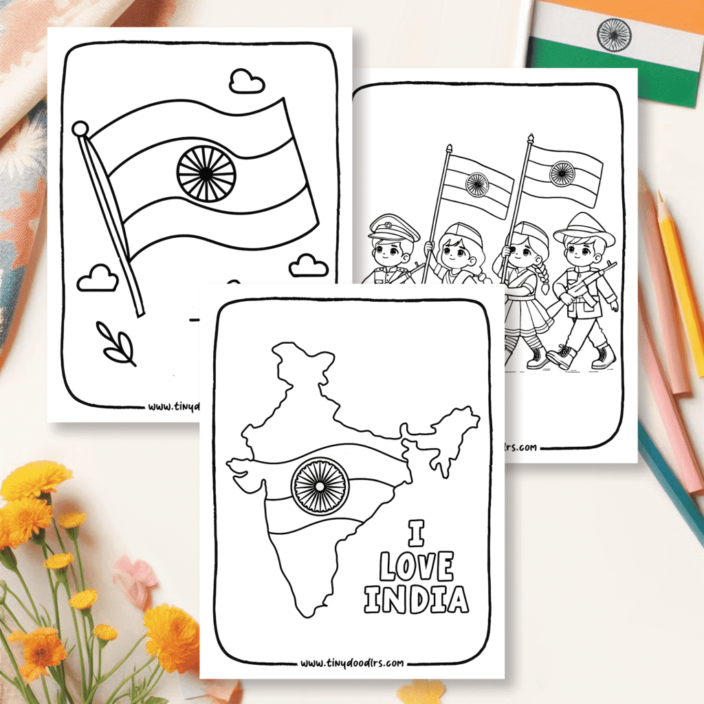 india flag drawing