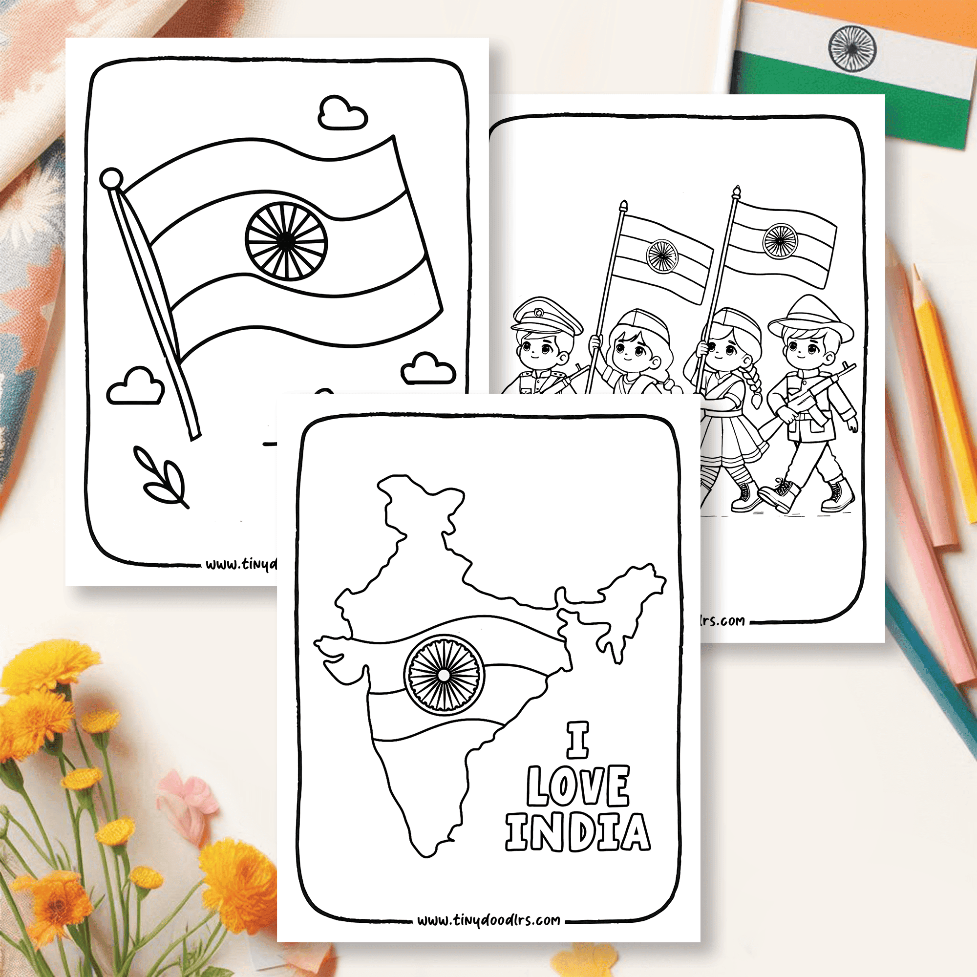 india flag drawing