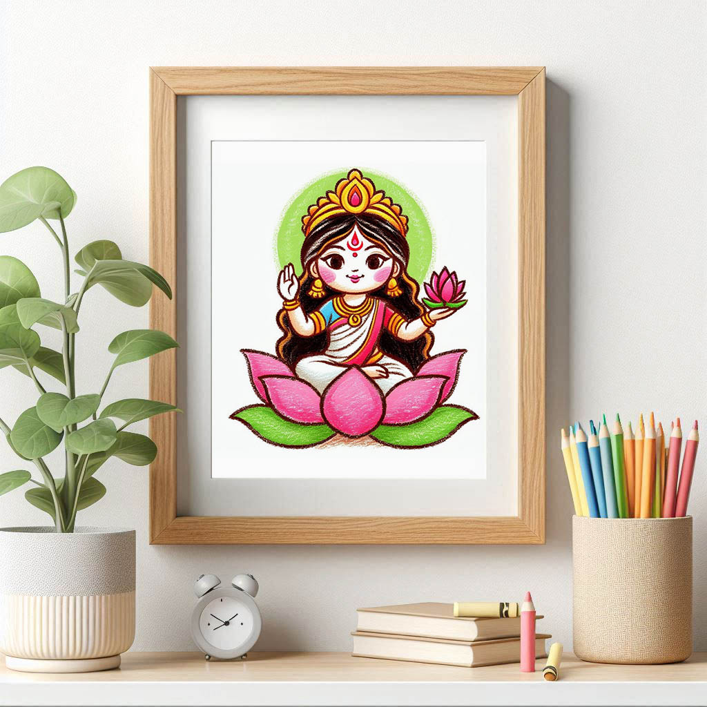 maa durga coloring pages frame for kids artwork