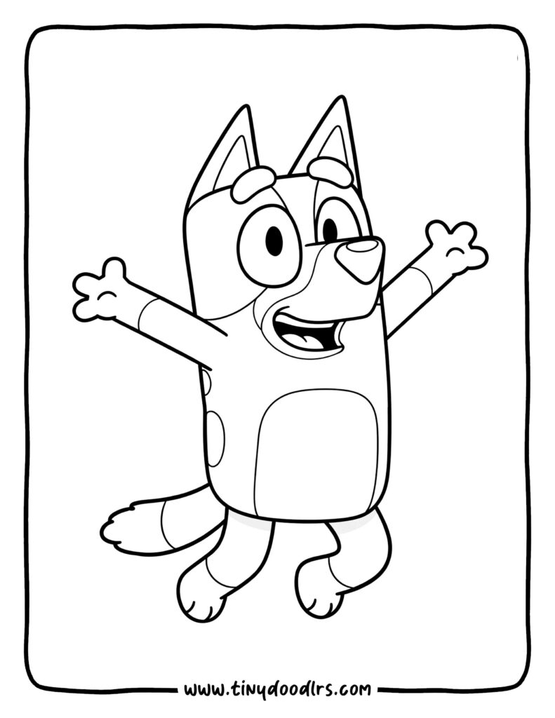 Bluey Jumping free coloring pages
