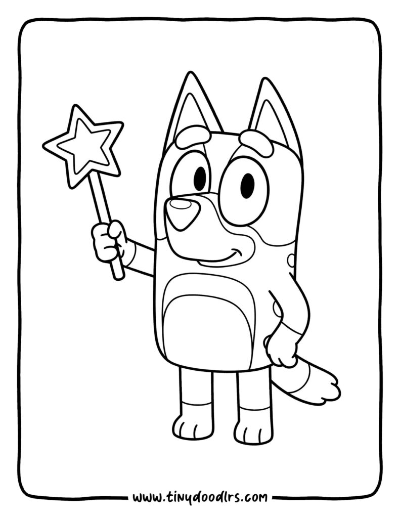 Bluey Holding a Star Wand 