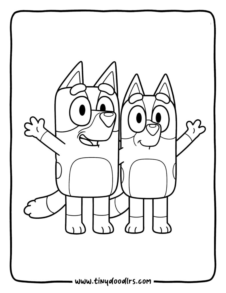 adorable bluey coloring pages activity
