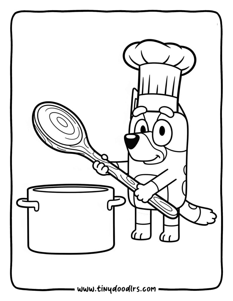 Bluey Pretending to be a Chef