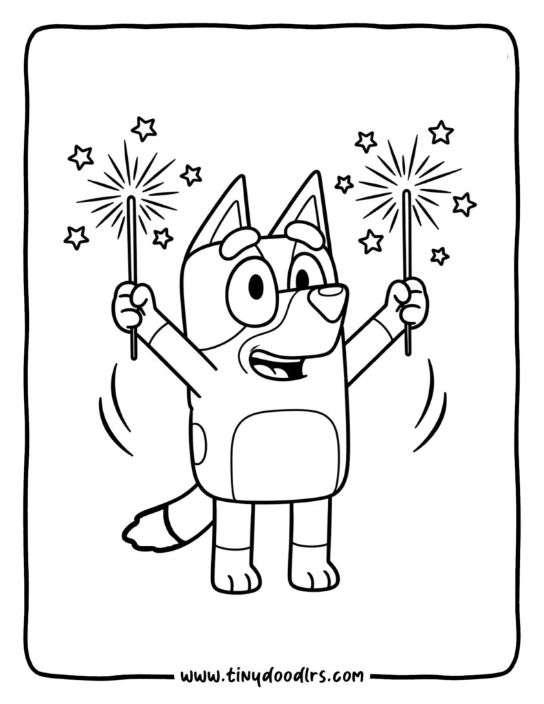 Bluey at a New Year Celebration