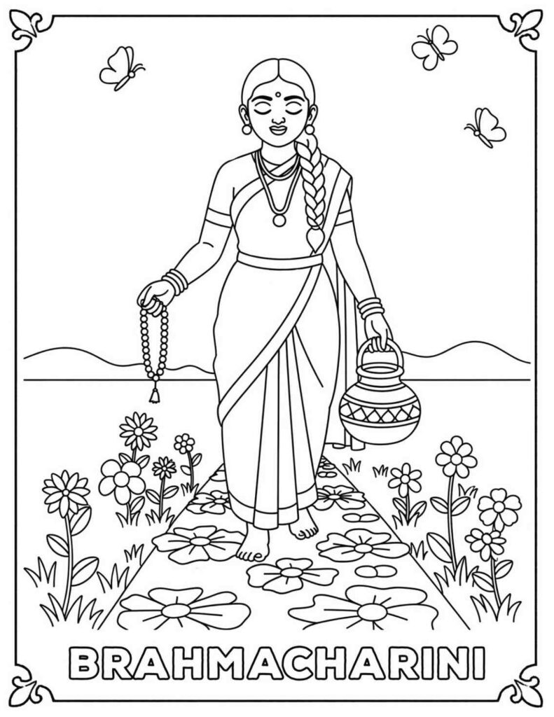 maa durga drawing
