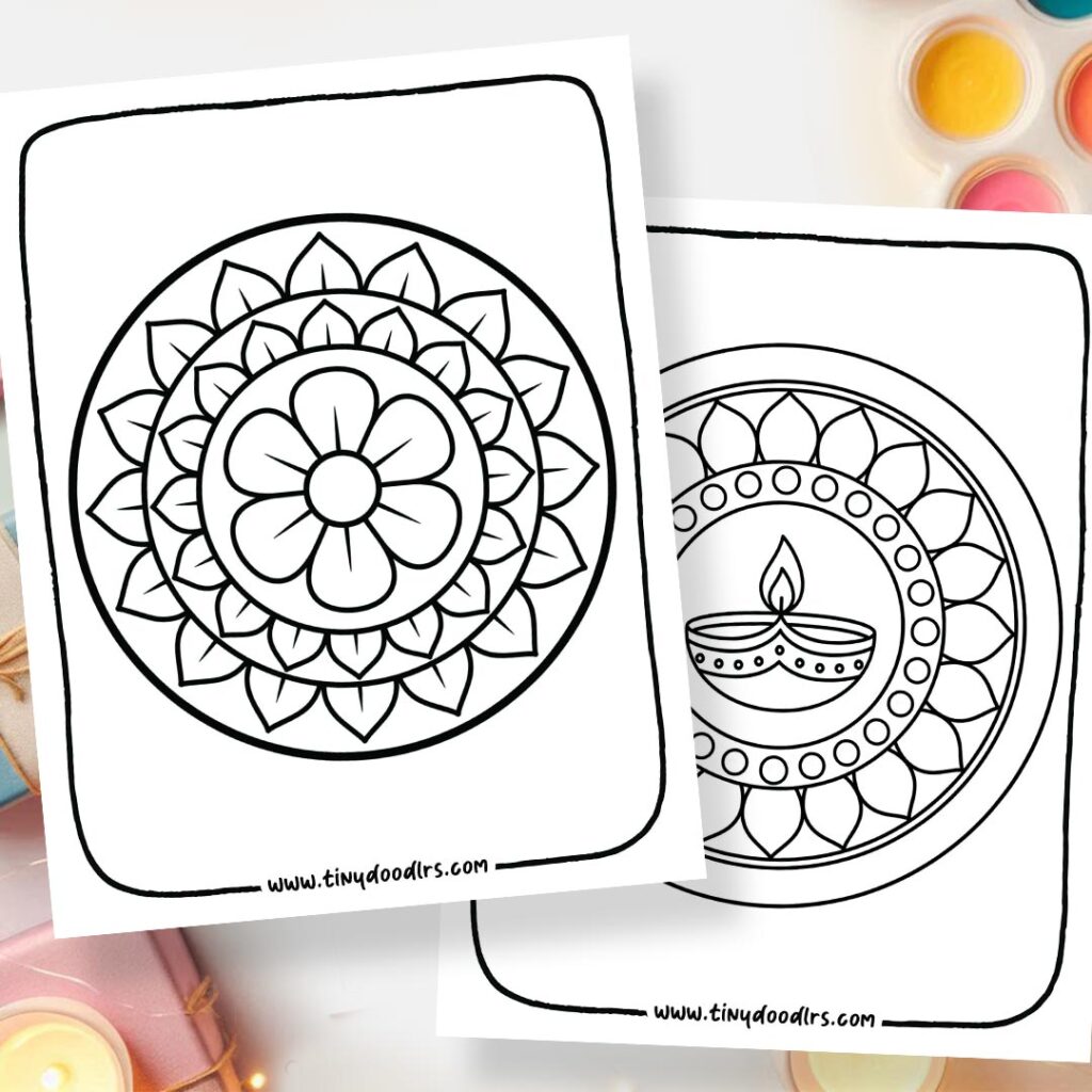 easy rangoli drawing for kids