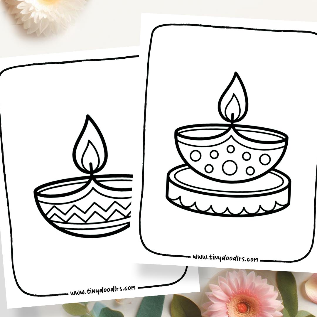 easy diya drawing