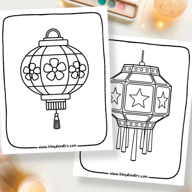 Easy Aakash Kandil Drawing for Kids