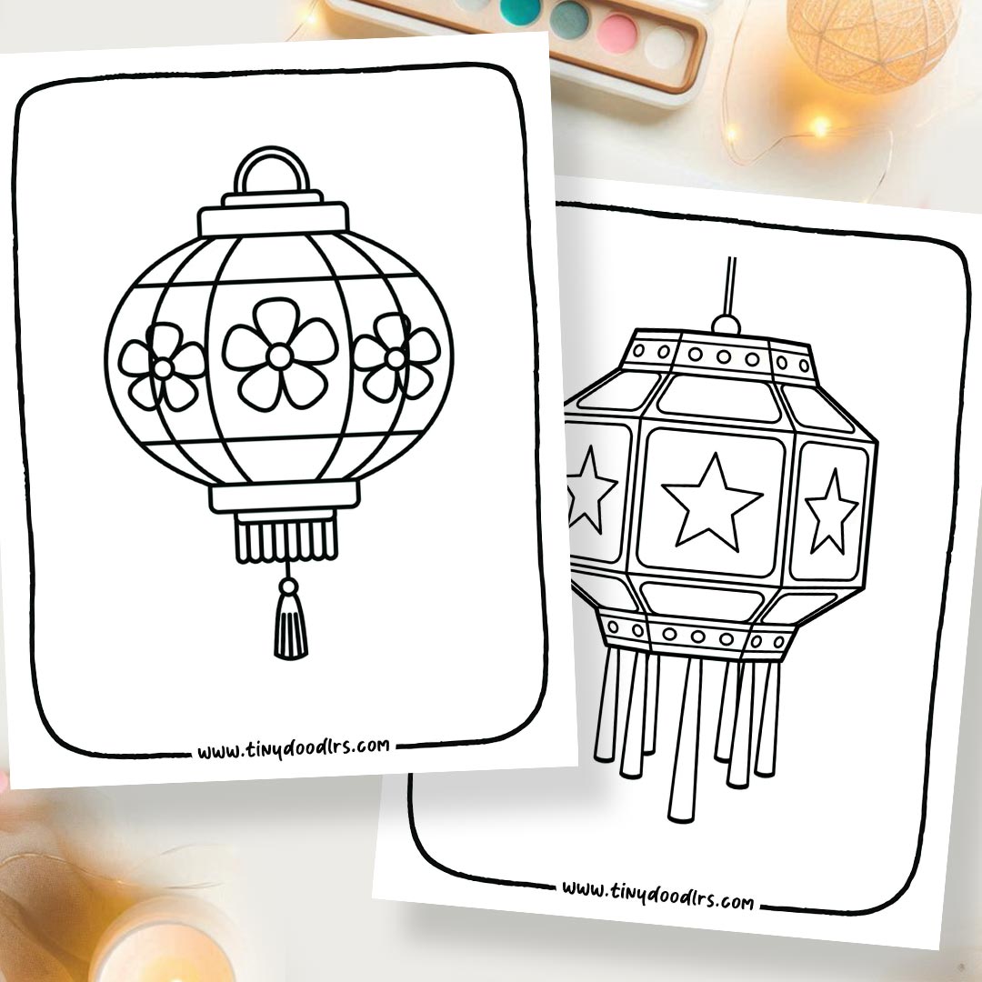 Easy Aakash Kandil Drawing for Kids