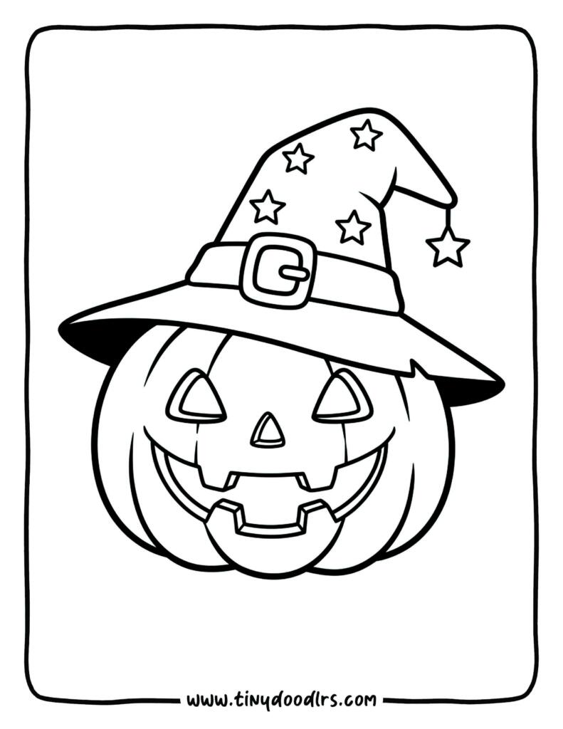 Cute pumpkin halloween coloring page for kids