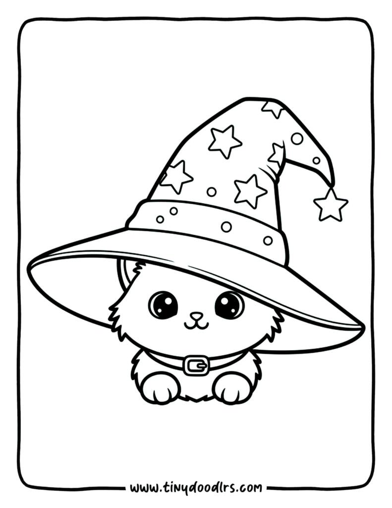 halloween cat coloring page