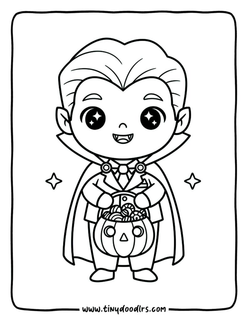 halloween vampire coloring page