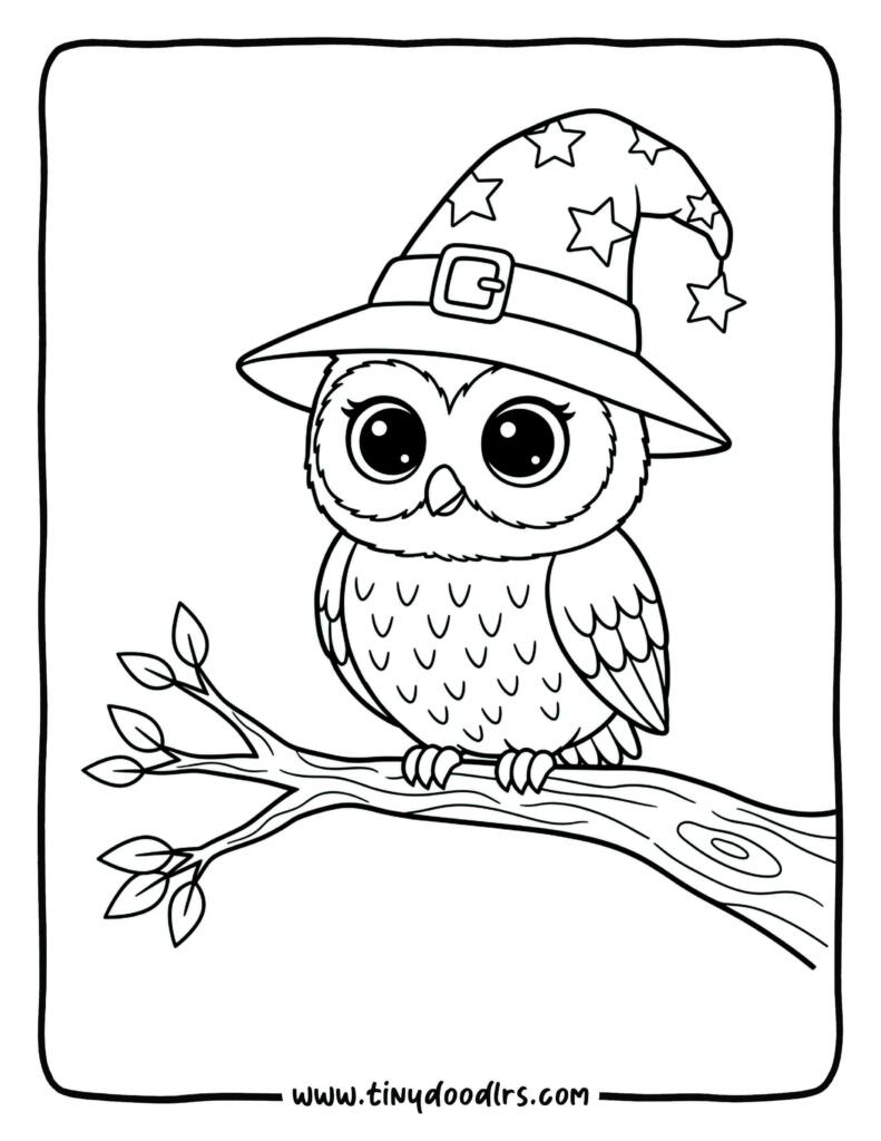 halloween owl coloring page