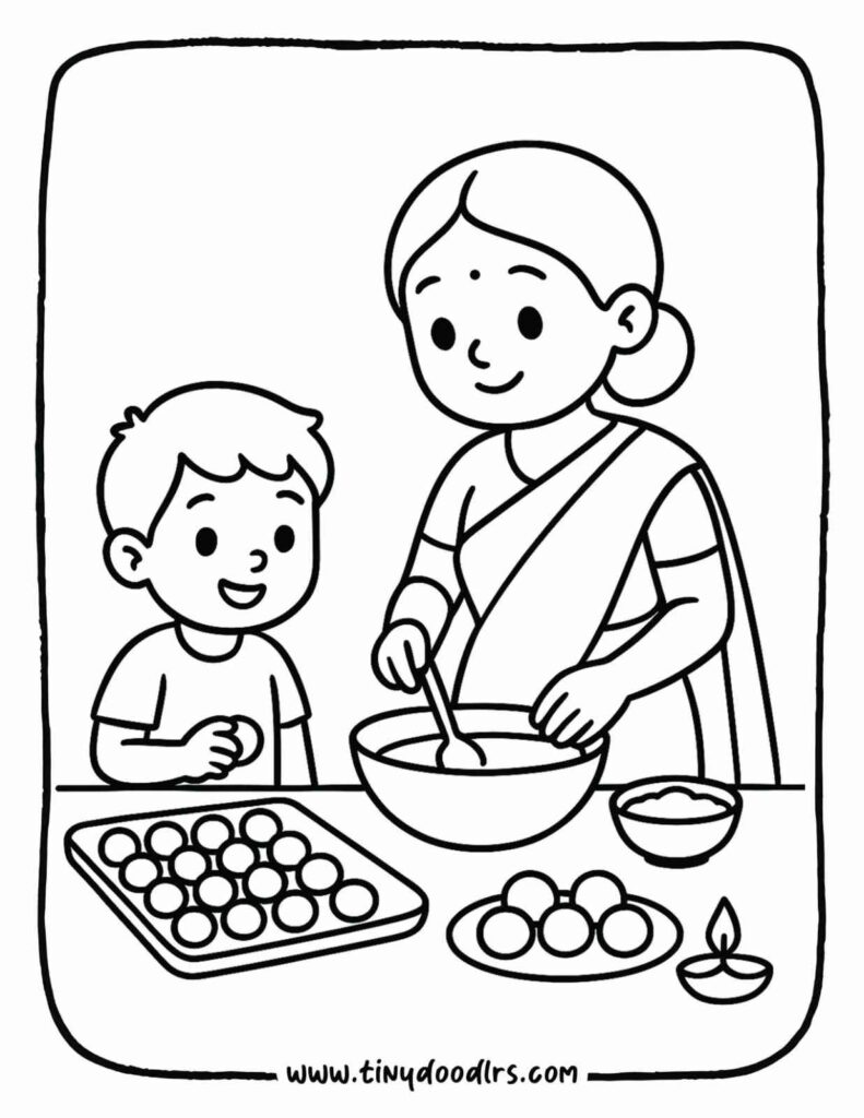 Deepavali drawing for kids