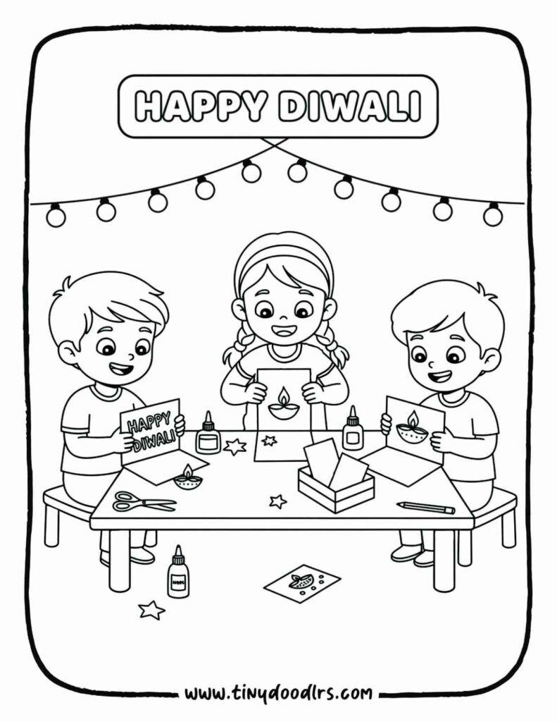 Happy diwali drawing easy – festive art and craft activity