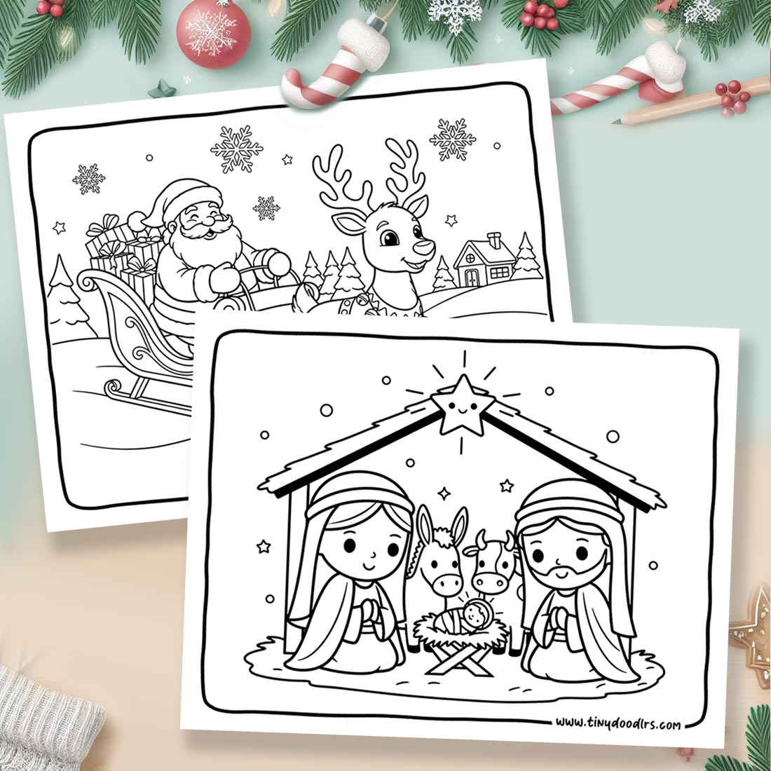 cute christmas coloring pages