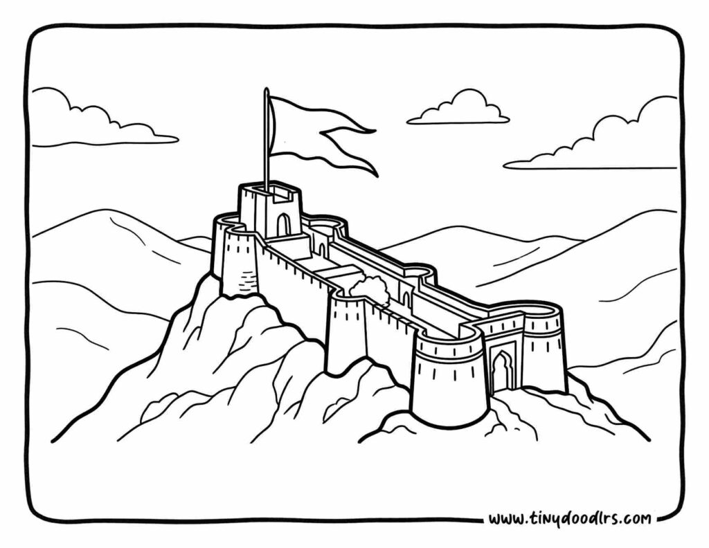 easy fort coloring pages for kids