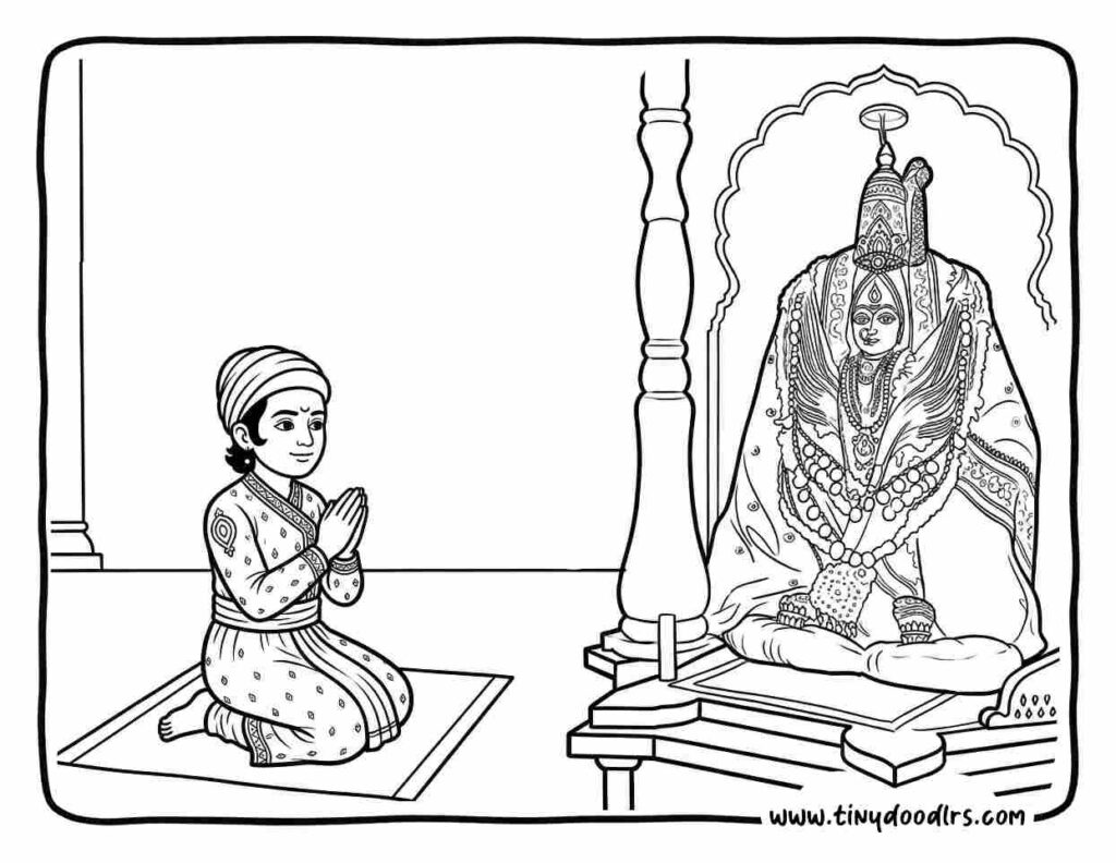 spiritual and easy Shiv Jayanti coloring page for kids