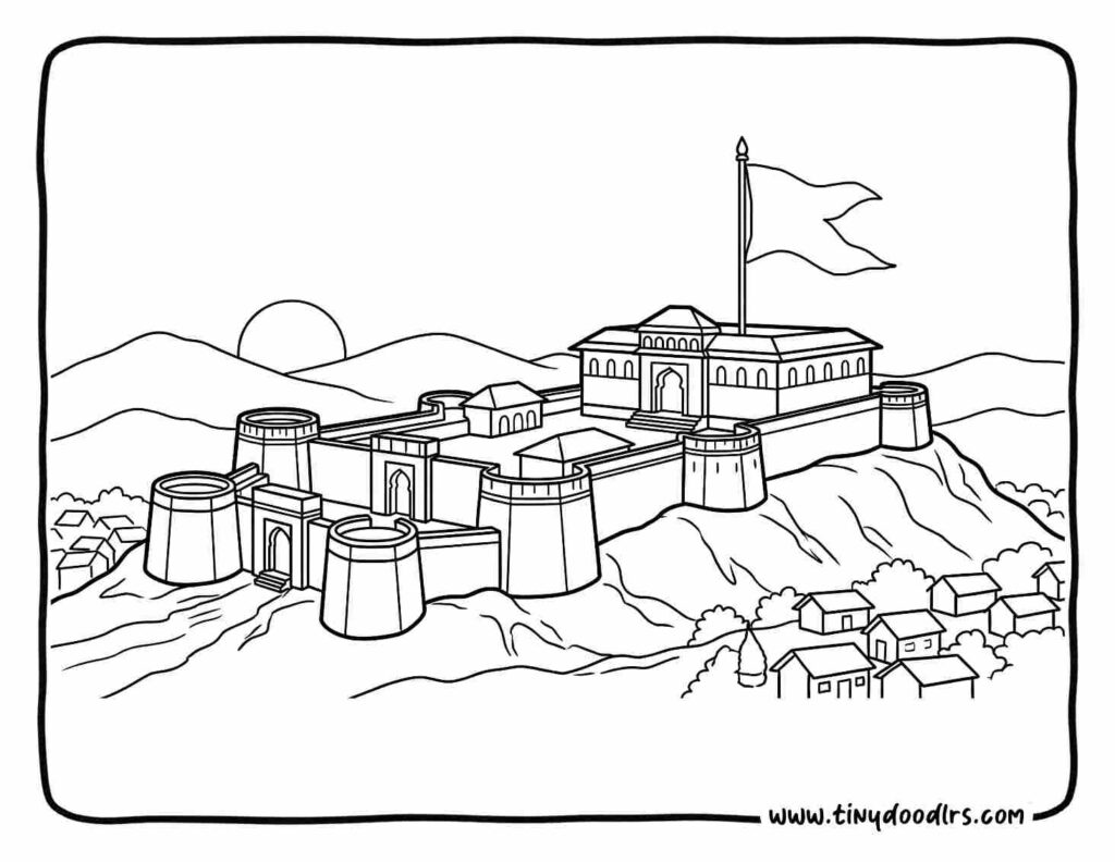 easy fort coloring pages for kids