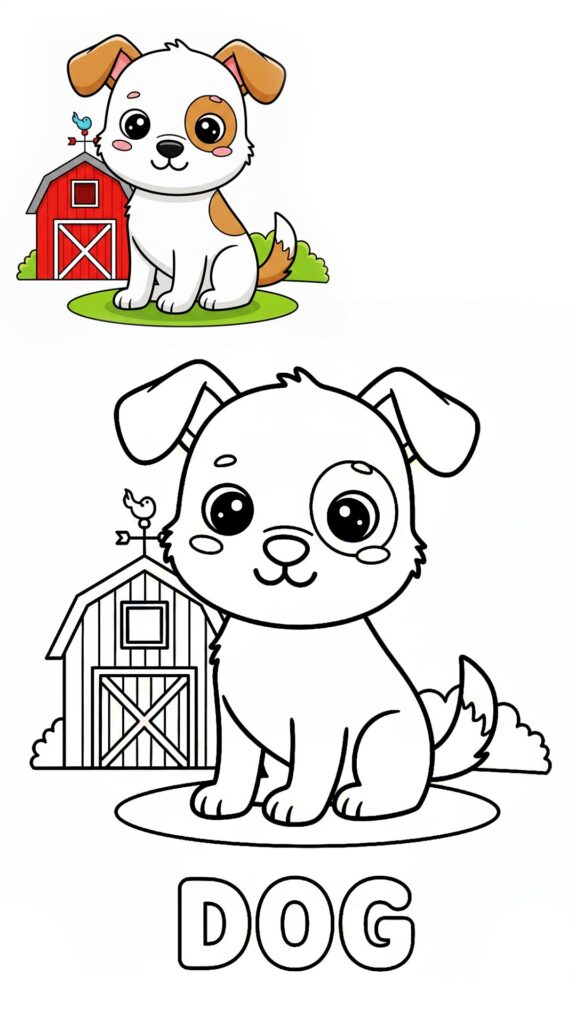 easy dog drawing for kids