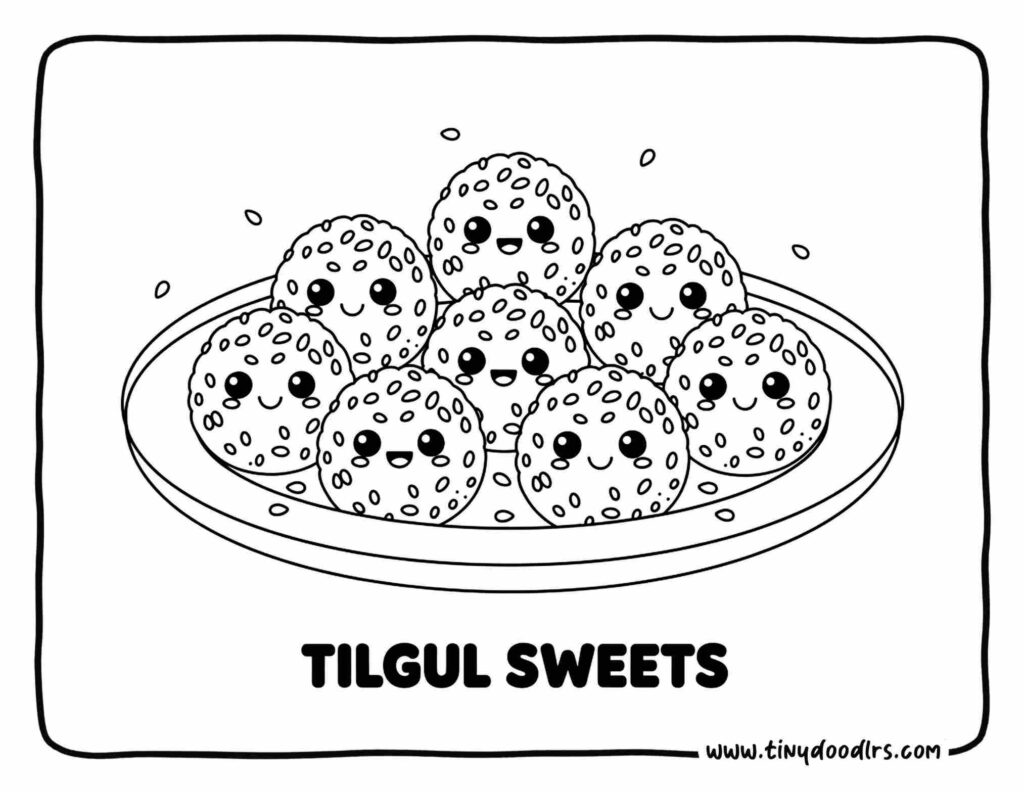 Lovely Makar Sankranti Drawing for Kids Using Simple Shapes