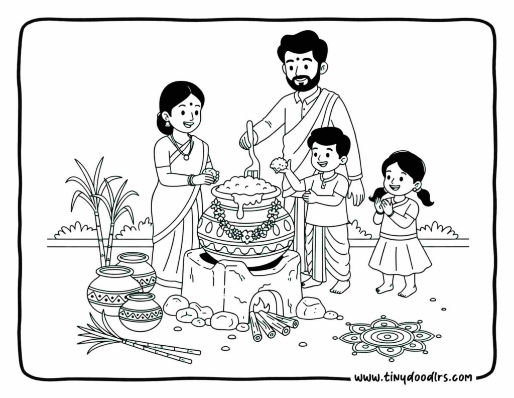 Super Cute Pongal Drawing Ideas for Kids That Everyone Will Love